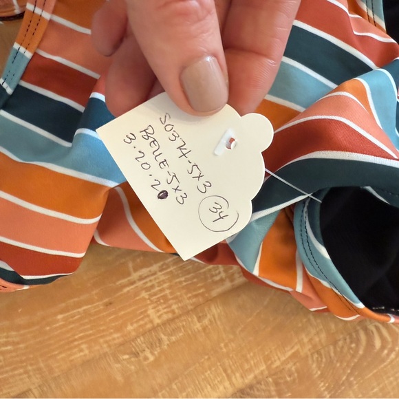 Jolyn Clothing Multicolor Striped One Piece Swimsuit Belle Style - Picture 4 of 4